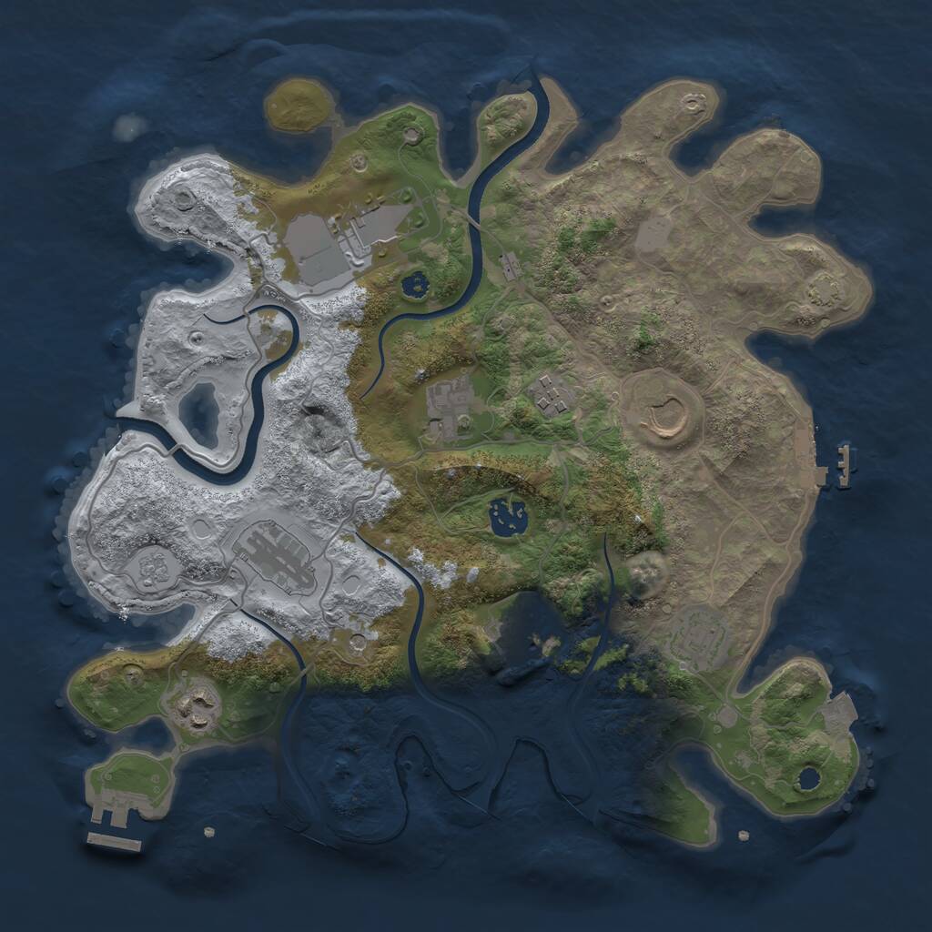 Rust Map: Procedural Map, Size: 3500, Seed: 861688236, 15 Monuments