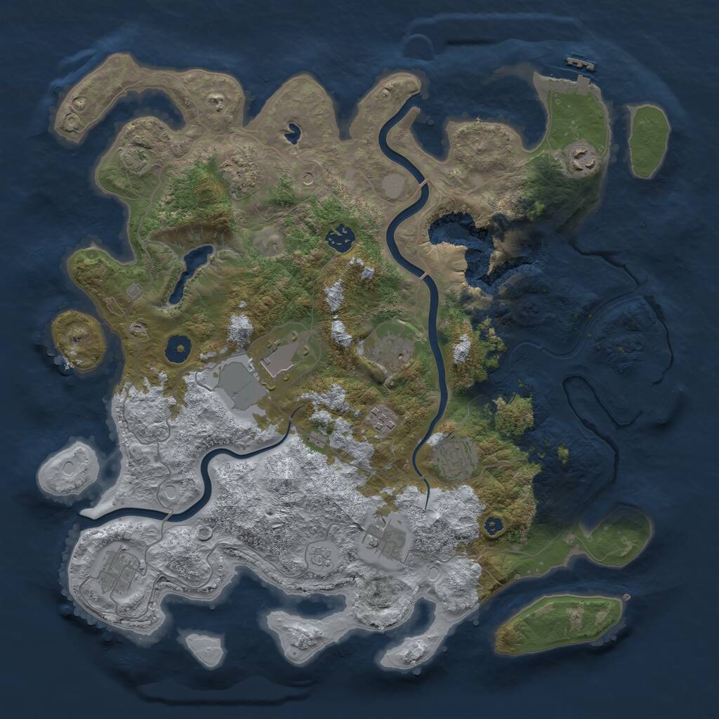 Rust Map: Procedural Map, Size: 4000, Seed: 1391049758, 15 Monuments