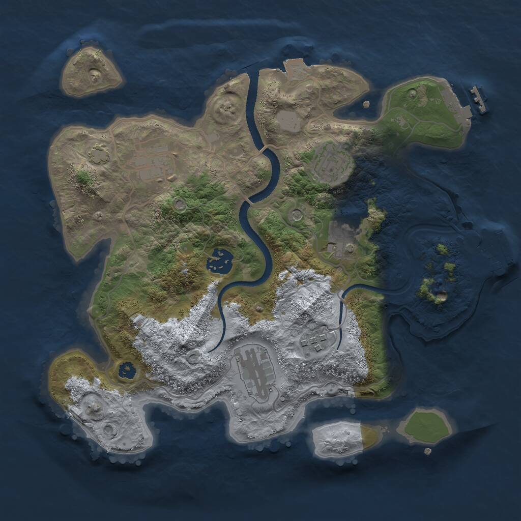 Rust Map: Procedural Map, Size: 3000, Seed: 410804862, 11 Monuments