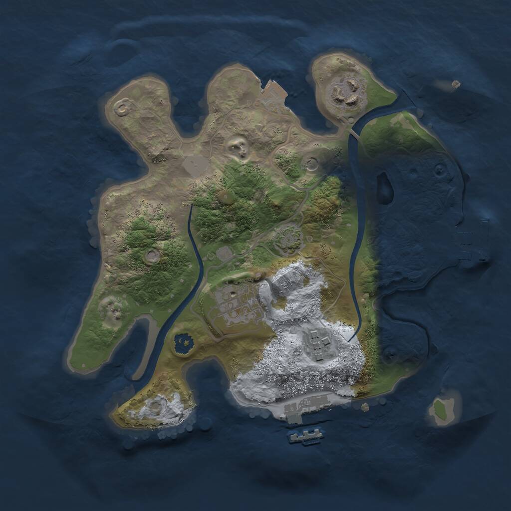 Rust Map: Procedural Map, Size: 2500, Seed: 48131, 8 Monuments