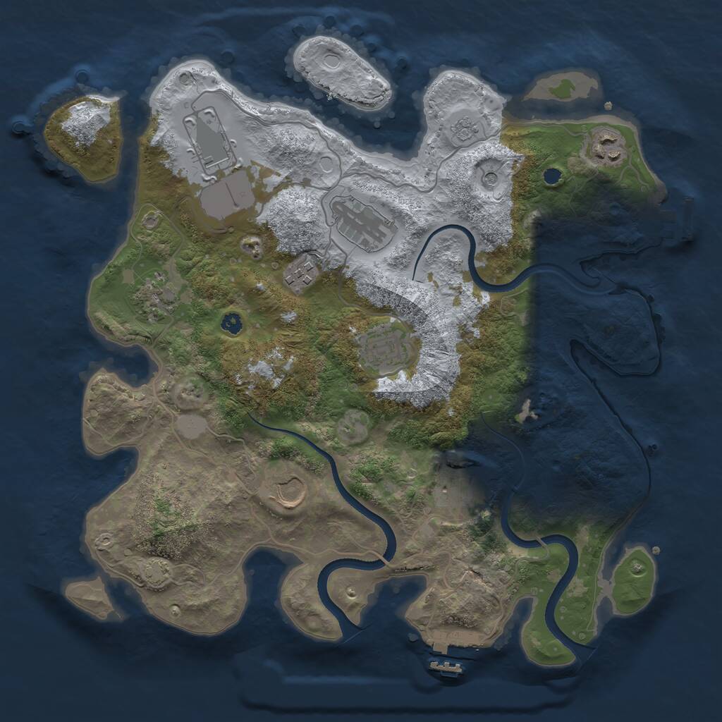 Rust Map: Procedural Map, Size: 3500, Seed: 1747042977, 14 Monuments