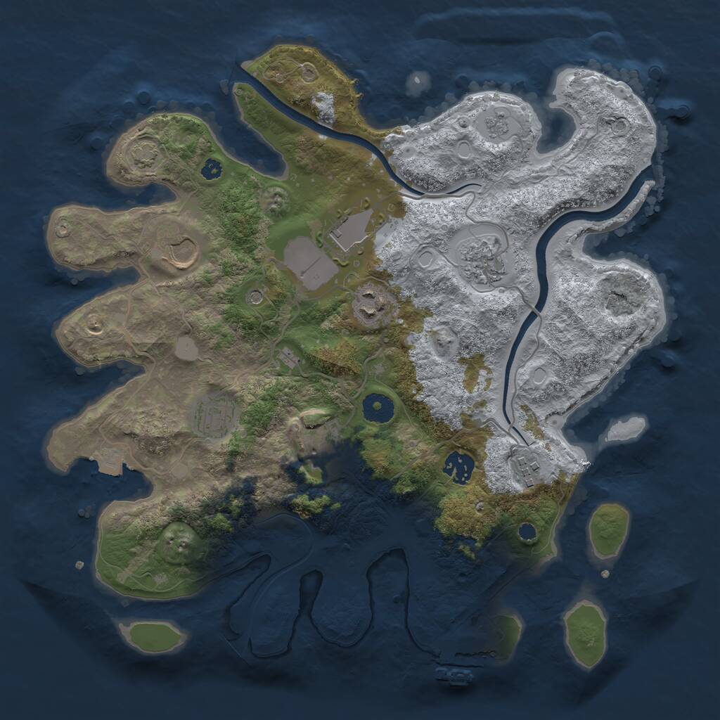 Rust Map: Procedural Map, Size: 3500, Seed: 24234, 13 Monuments