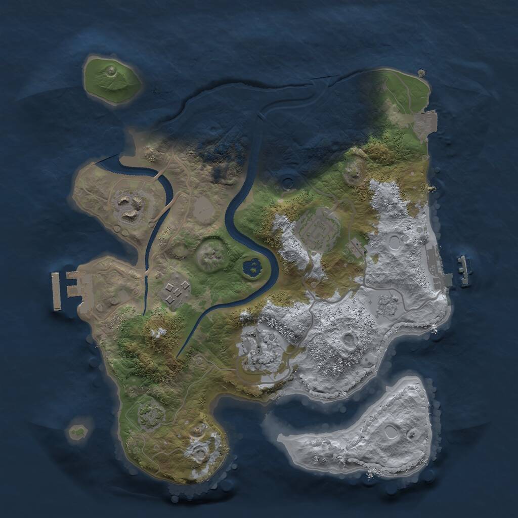 Rust Map: Procedural Map, Size: 2750, Seed: 1018300163, 10 Monuments