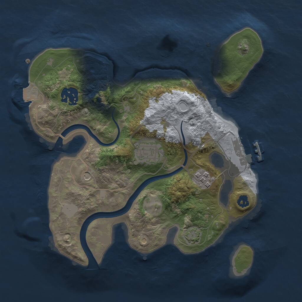 Rust Map: Procedural Map, Size: 2500, Seed: 1590484923, 7 Monuments