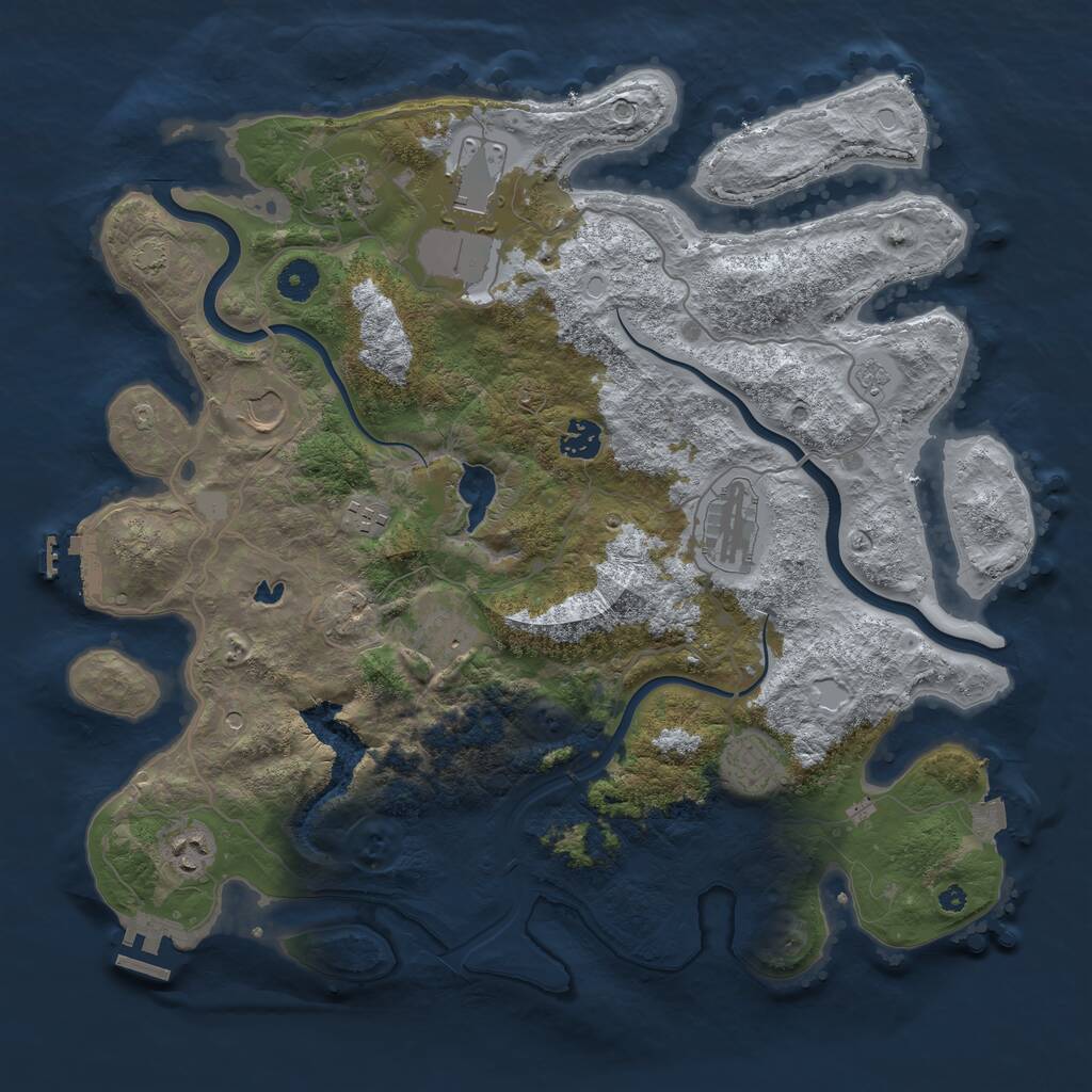 Rust Map: Procedural Map, Size: 4000, Seed: 1912420273, 15 Monuments