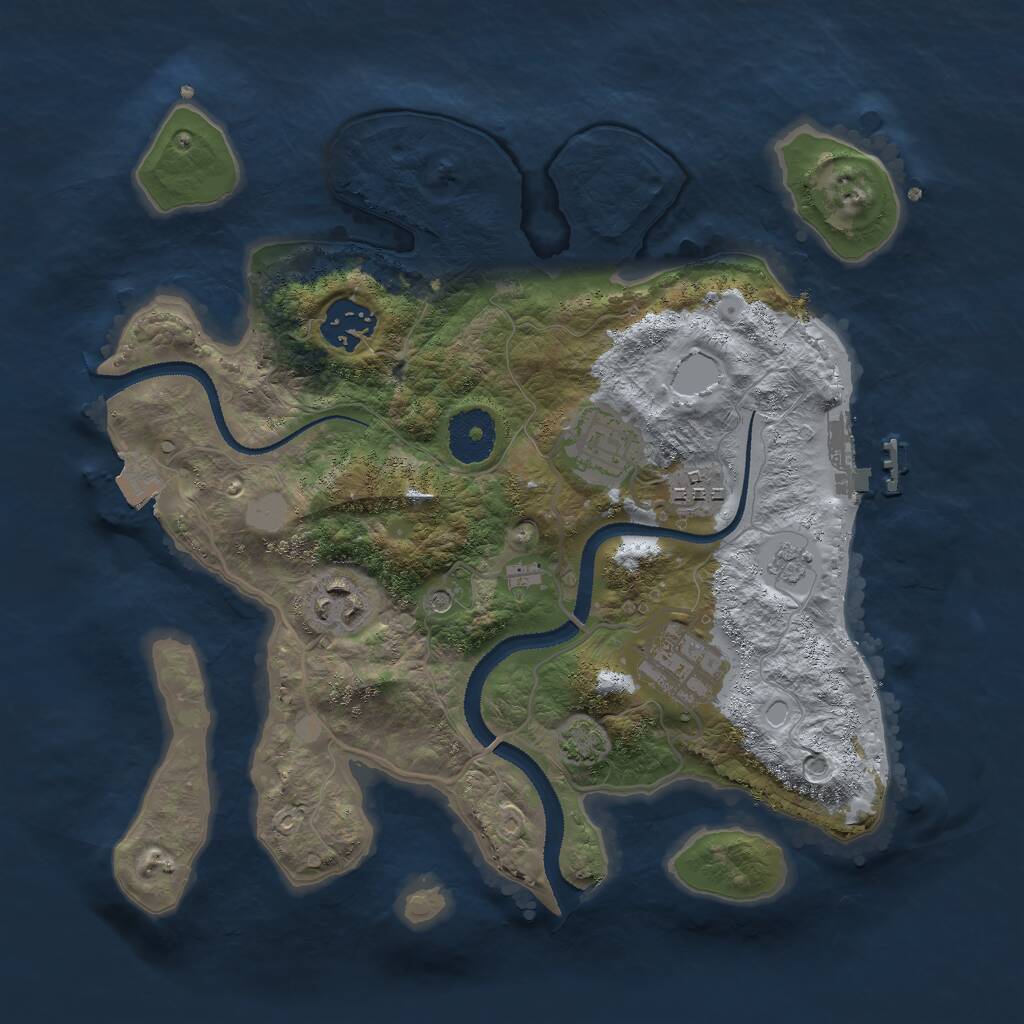 Rust Map: Procedural Map, Size: 3000, Seed: 245578285, 10 Monuments