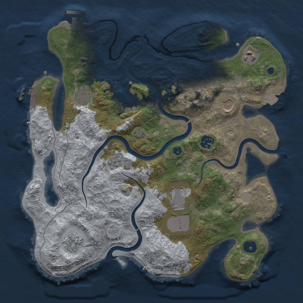 Rust Map: Procedural Map, Size: 3500, Seed: 20260710, 14 Monuments