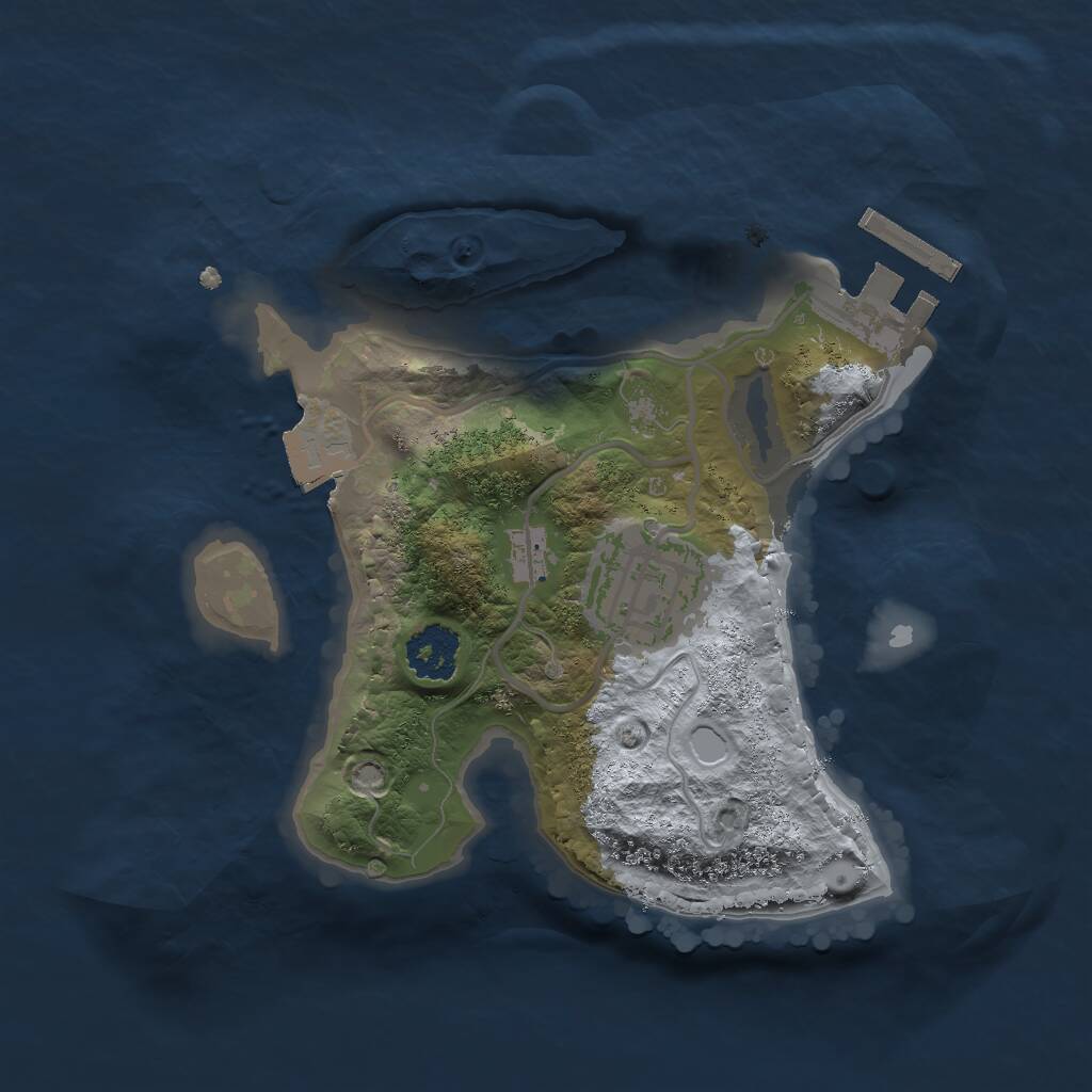 Rust Map: Procedural Map, Size: 2000, Seed: 46351480, 3 Monuments