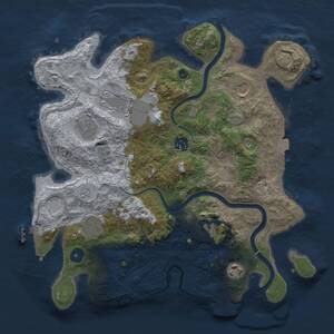 Thumbnail Rust Map: Procedural Map, Size: 3500, Seed: 700207400, 14 Monuments