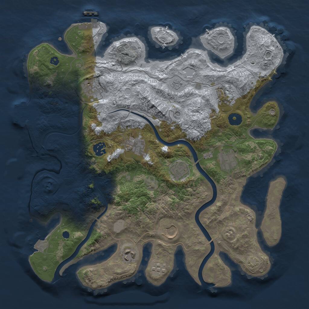 Rust Map: Procedural Map, Size: 3500, Seed: 481629040, 15 Monuments