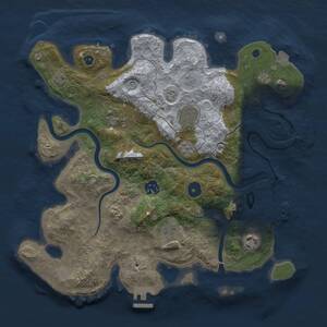 Thumbnail Rust Map: Procedural Map, Size: 3400, Seed: 673636, 12 Monuments