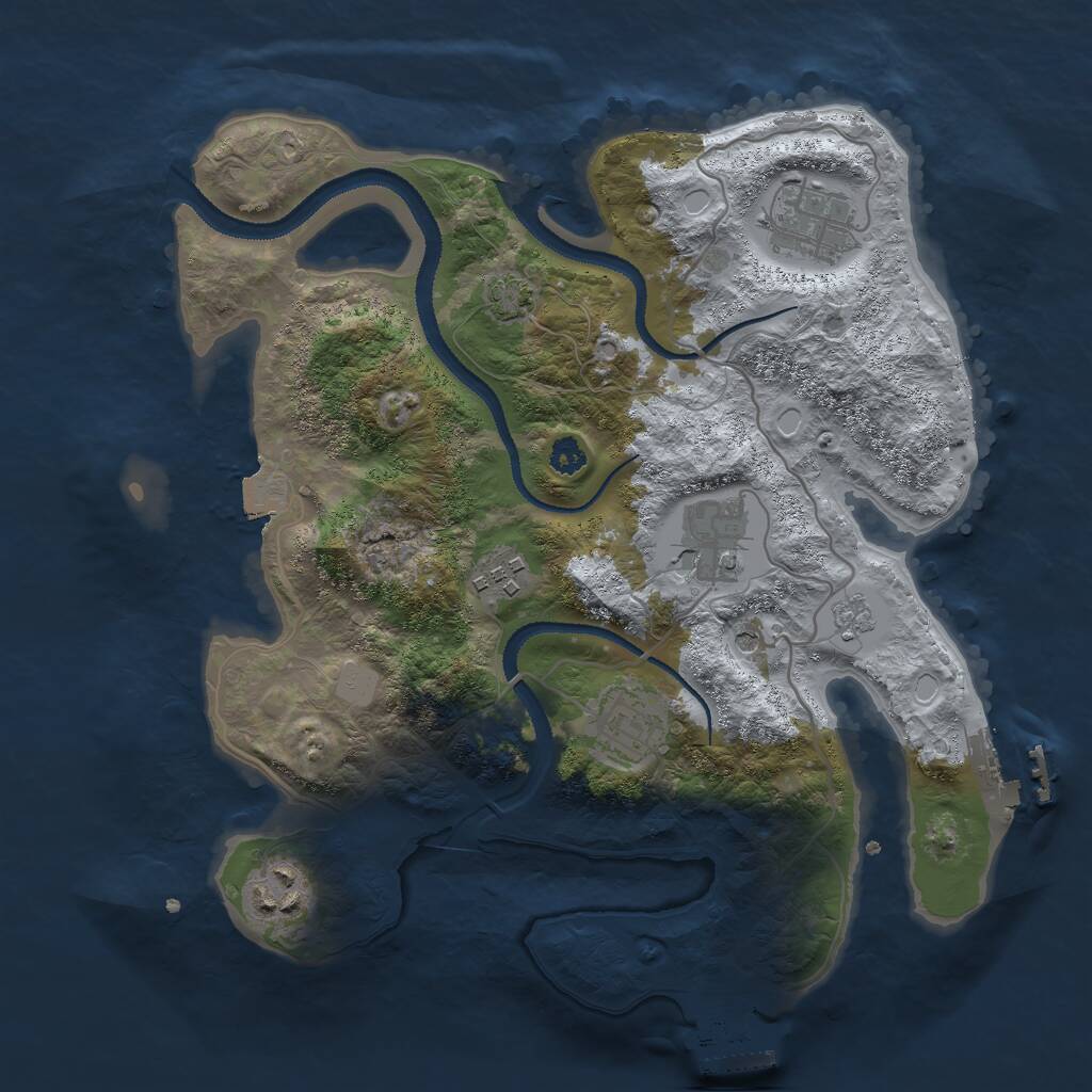Rust Map: Procedural Map, Size: 3000, Seed: 753590251, 11 Monuments