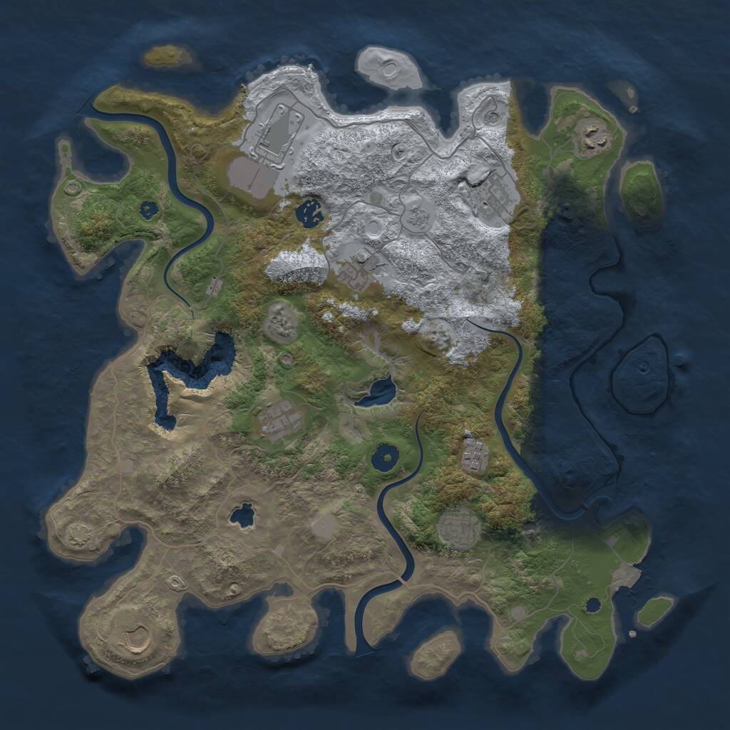Rust Map: Procedural Map, Size: 4000, Seed: 5341635, 13 Monuments