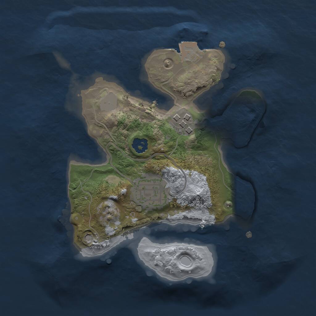 Rust Map: Procedural Map, Size: 2000, Seed: 47407379, 3 Monuments