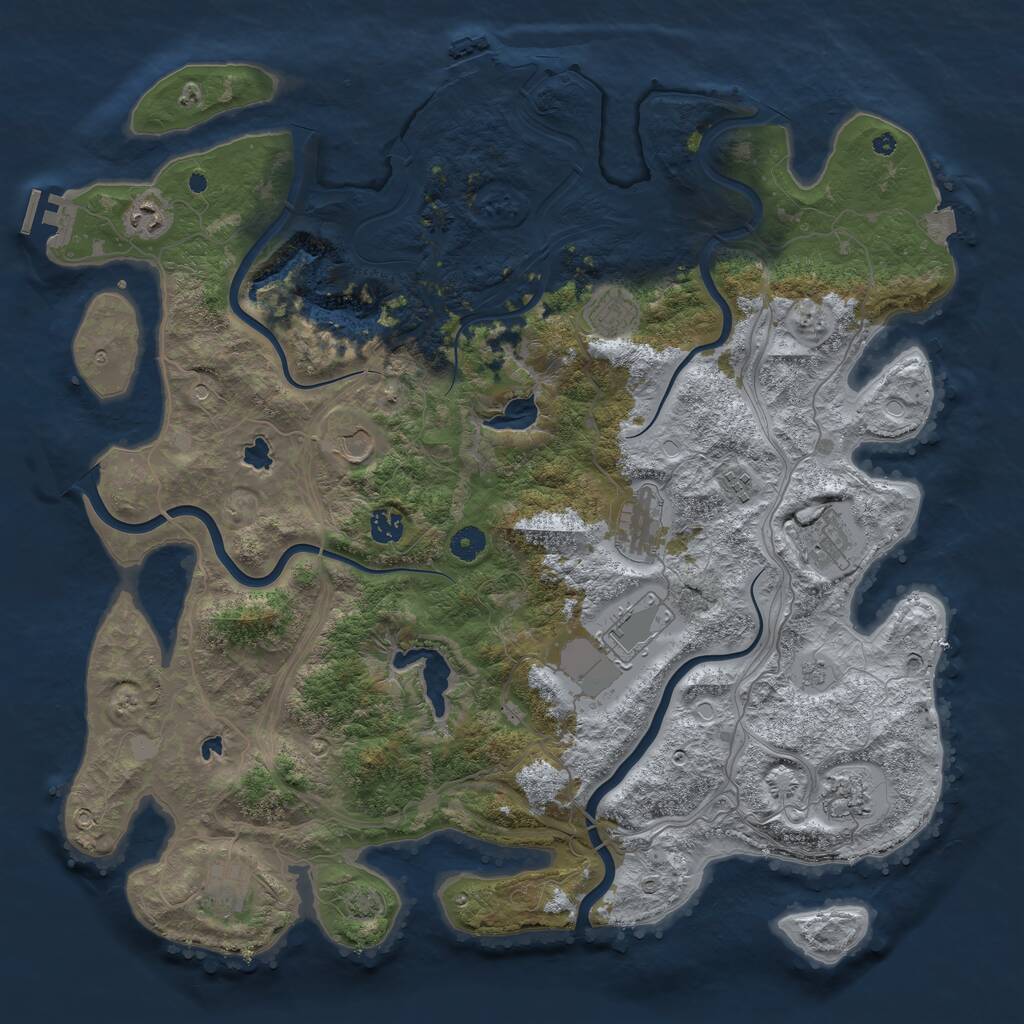 Rust Map: Procedural Map, Size: 4500, Seed: 8787, 16 Monuments