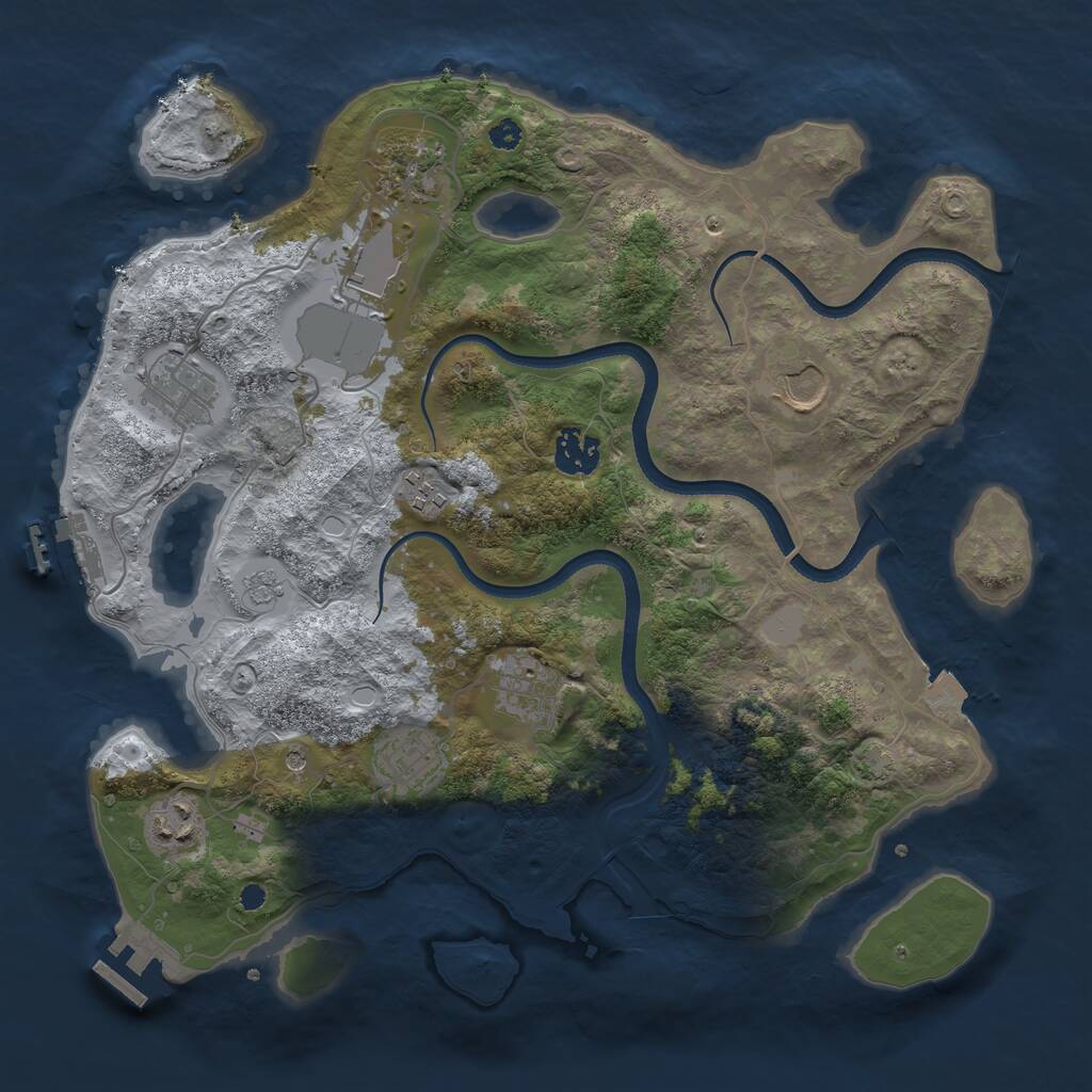 Rust Map: Procedural Map, Size: 3500, Seed: 1926330602, 15 Monuments