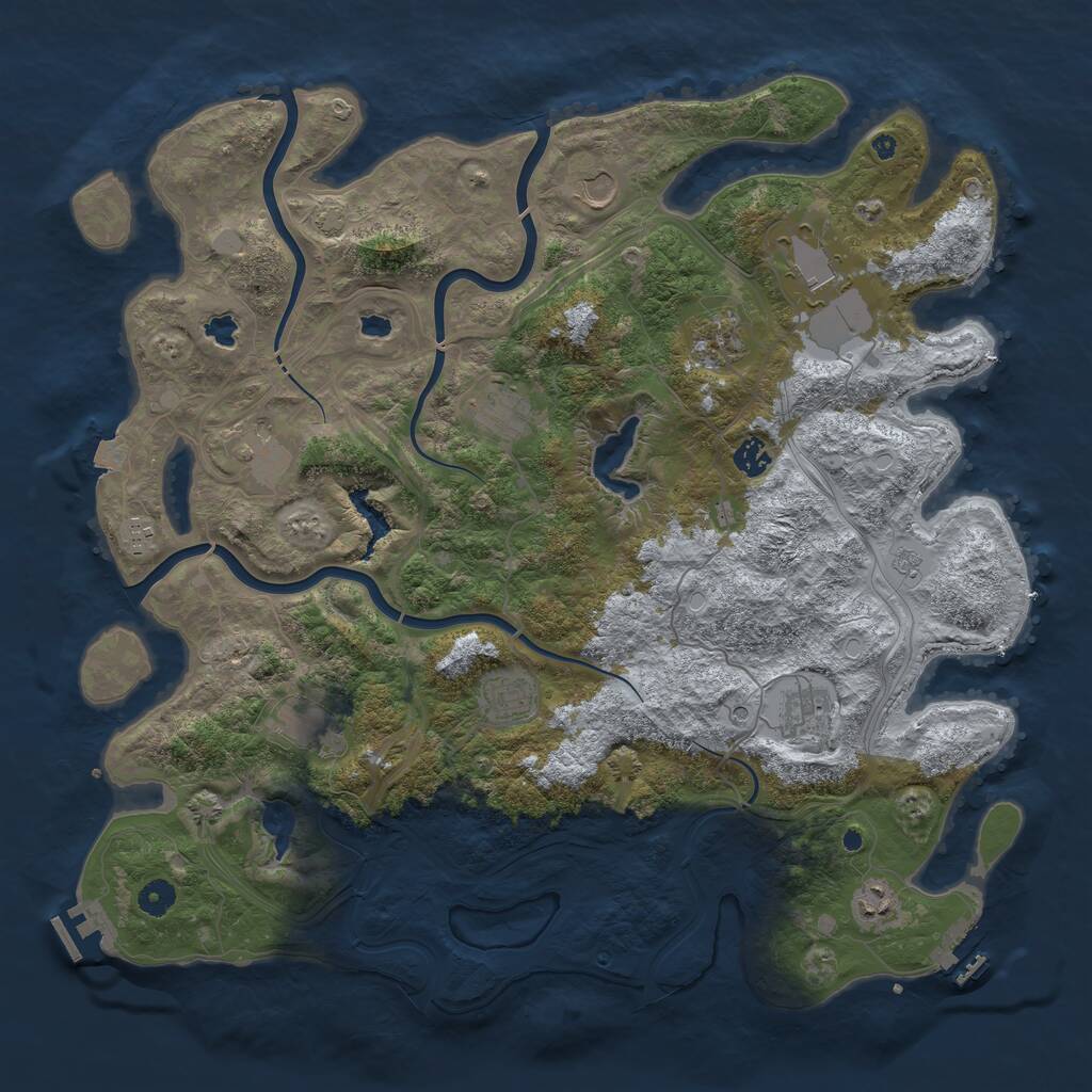 Rust Map: Procedural Map, Size: 4500, Seed: 878, 17 Monuments