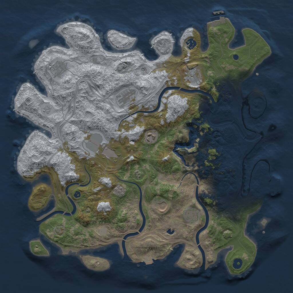 Rust Map: Procedural Map, Size: 4300, Seed: 772464219, 15 Monuments