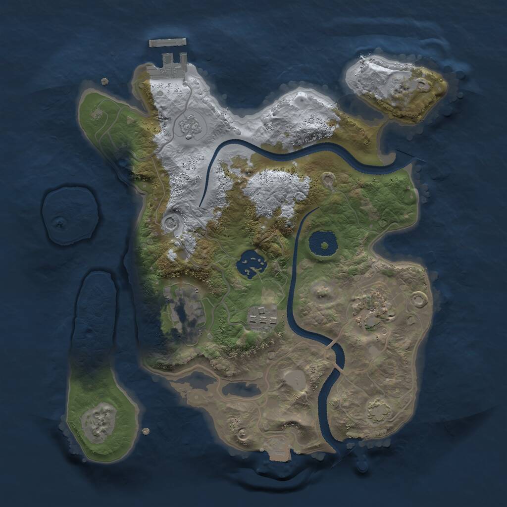Rust Map: Procedural Map, Size: 2750, Seed: 4884, 9 Monuments