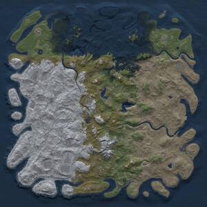 Thumbnail Rust Map: Procedural Map, Size: 6000, Seed: 231809503, 16 Monuments