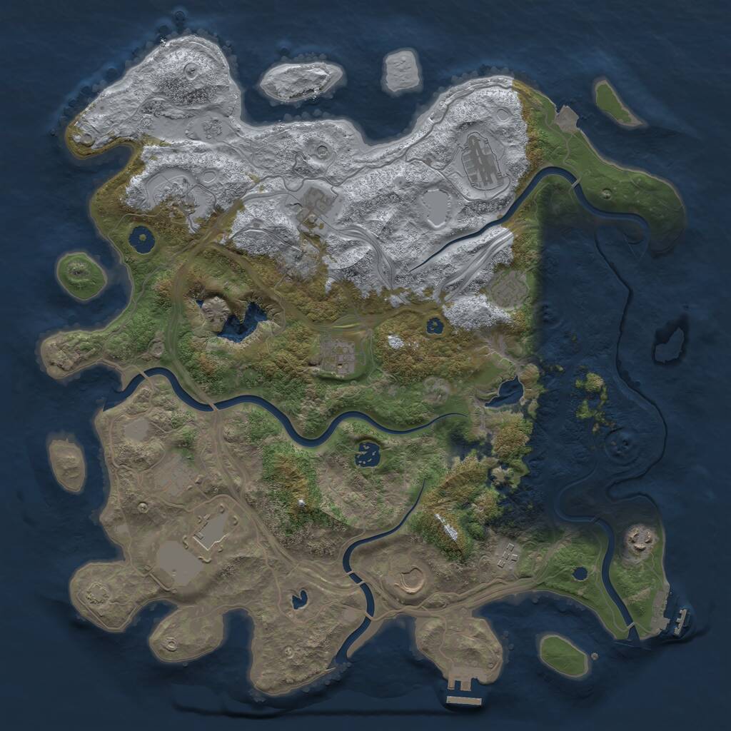 Rust Map: Procedural Map, Size: 4250, Seed: 11026, 17 Monuments