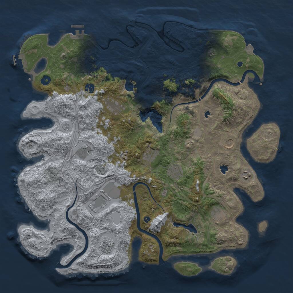 Rust Map: Procedural Map, Size: 4500, Seed: 258796053, 17 Monuments