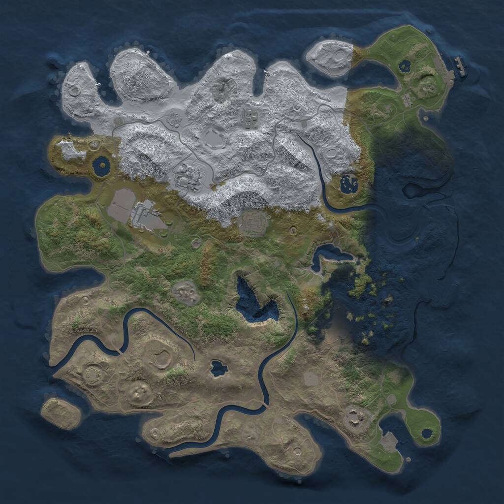 Rust Map: Procedural Map, Size: 4000, Seed: 2059595232, 14 Monuments