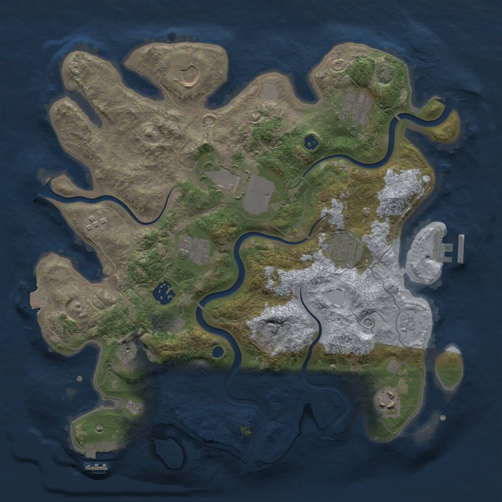 Rust Map: Procedural Map, Size: 3500, Seed: 406150696, 15 Monuments