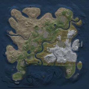 Thumbnail Rust Map: Procedural Map, Size: 3500, Seed: 406150696, 15 Monuments
