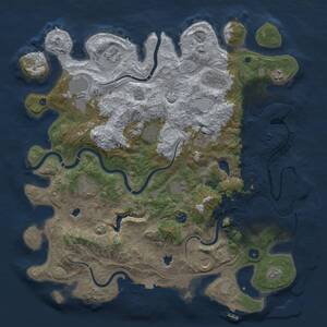 Thumbnail Rust Map: Procedural Map, Size: 4500, Seed: 2086307385, 17 Monuments