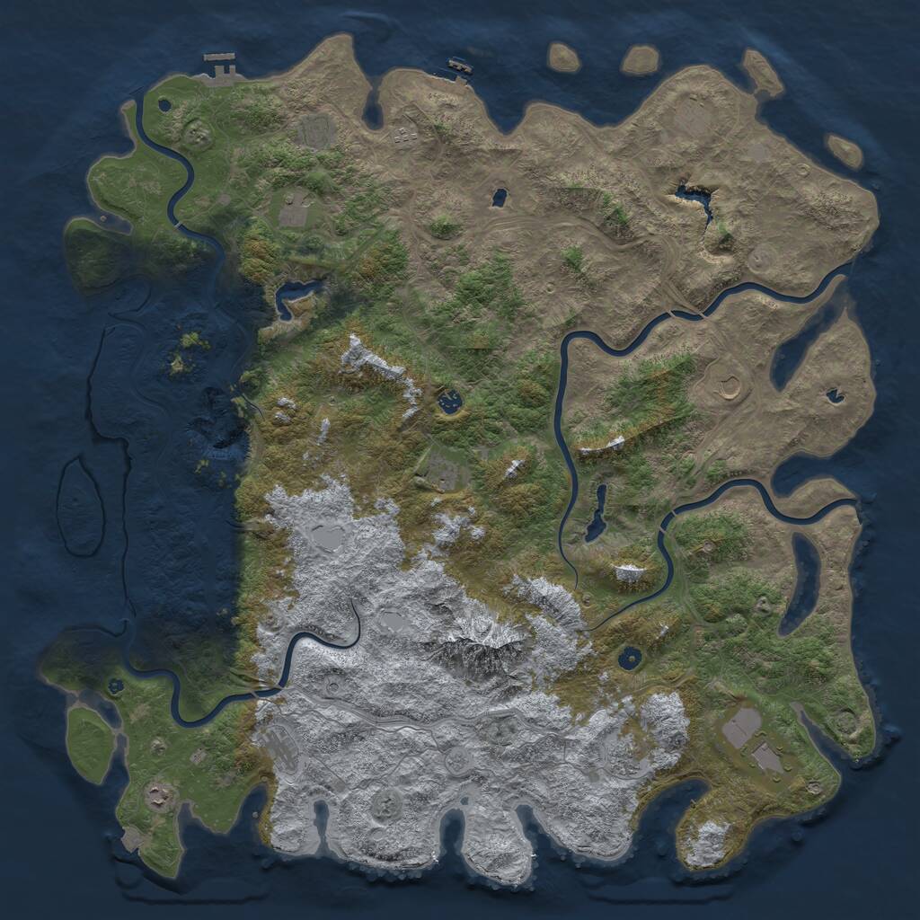 Rust Map: Procedural Map, Size: 6000, Seed: 7000000, 17 Monuments