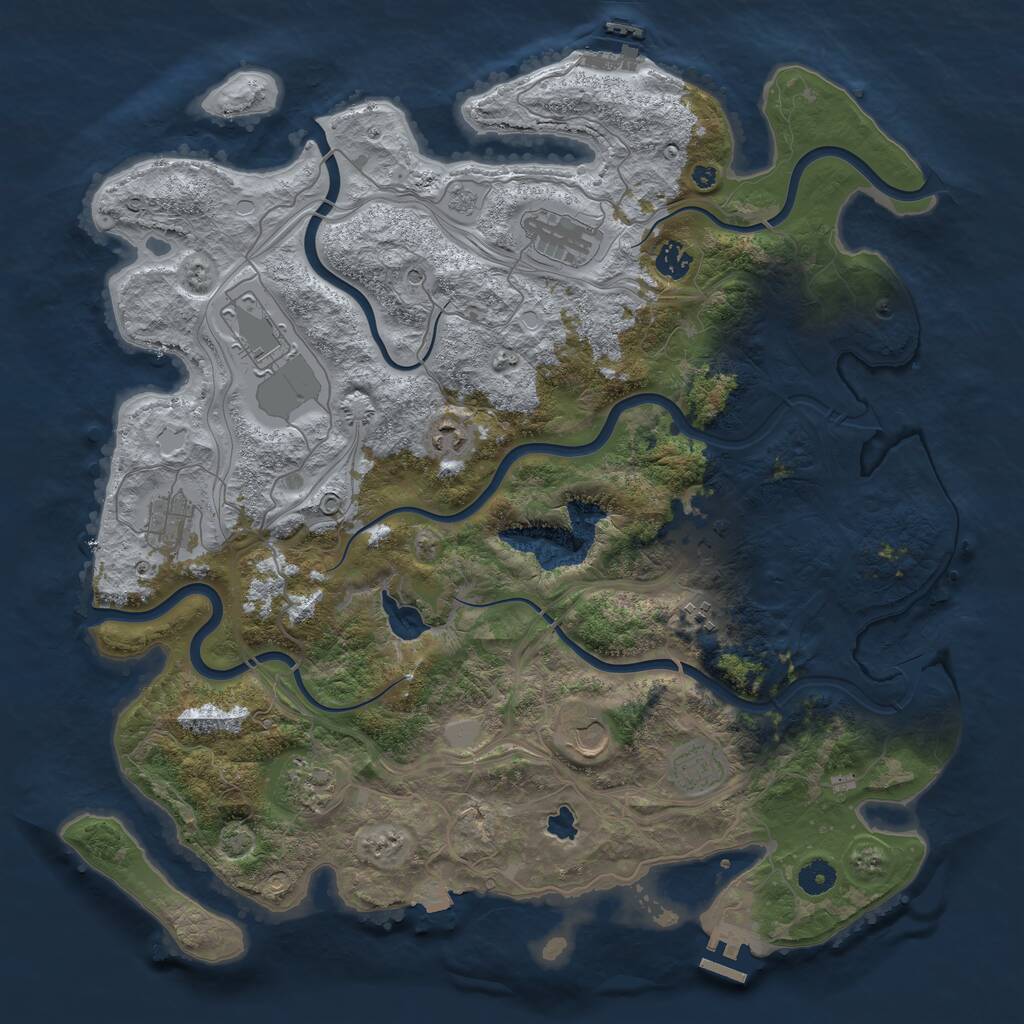 Rust Map: Procedural Map, Size: 4300, Seed: 1430275772, 16 Monuments
