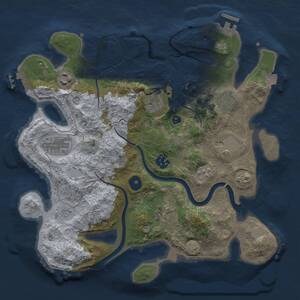 Thumbnail Rust Map: Procedural Map, Size: 3300, Seed: 396580242, 14 Monuments