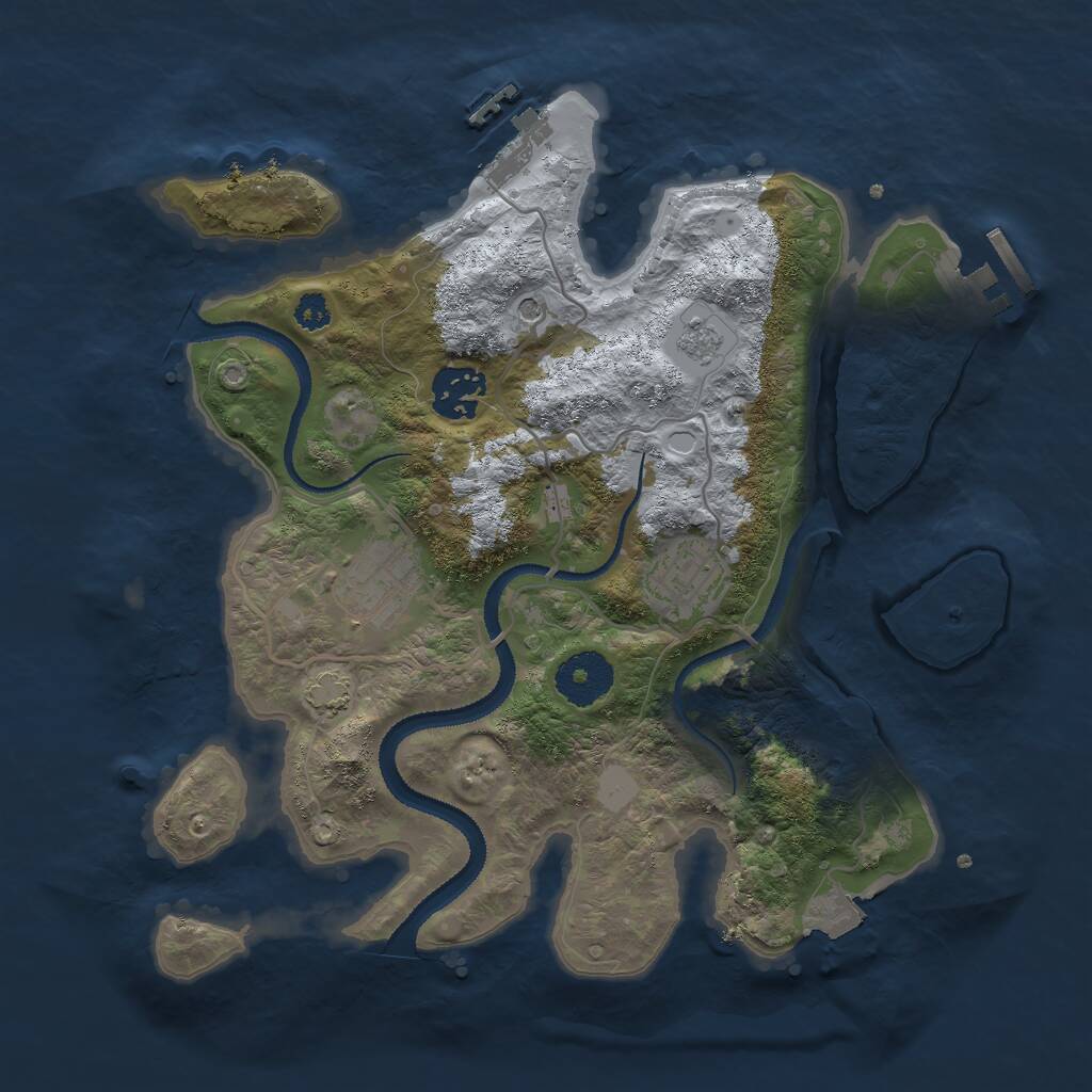 Rust Map: Procedural Map, Size: 3000, Seed: 6464646, 9 Monuments