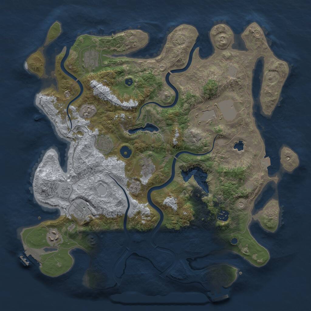 Rust Map: Procedural Map, Size: 4000, Seed: 53324959, 14 Monuments