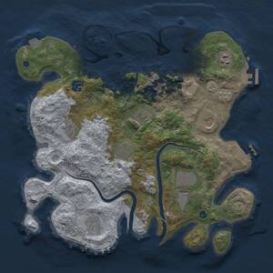 Thumbnail Rust Map: Procedural Map, Size: 3500, Seed: 81415909, 15 Monuments