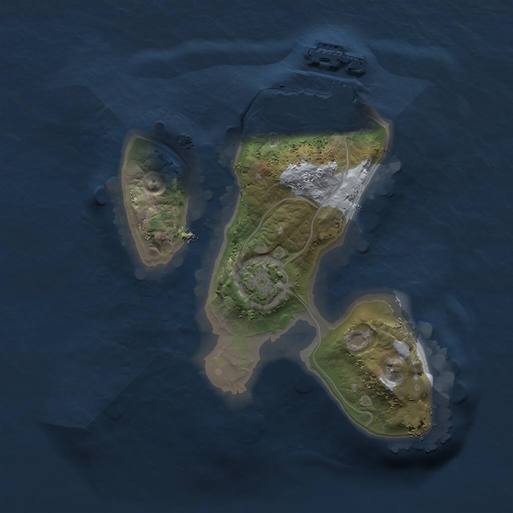 Rust Map: Procedural Map, Size: 1500, Seed: 424242, 3 Monuments