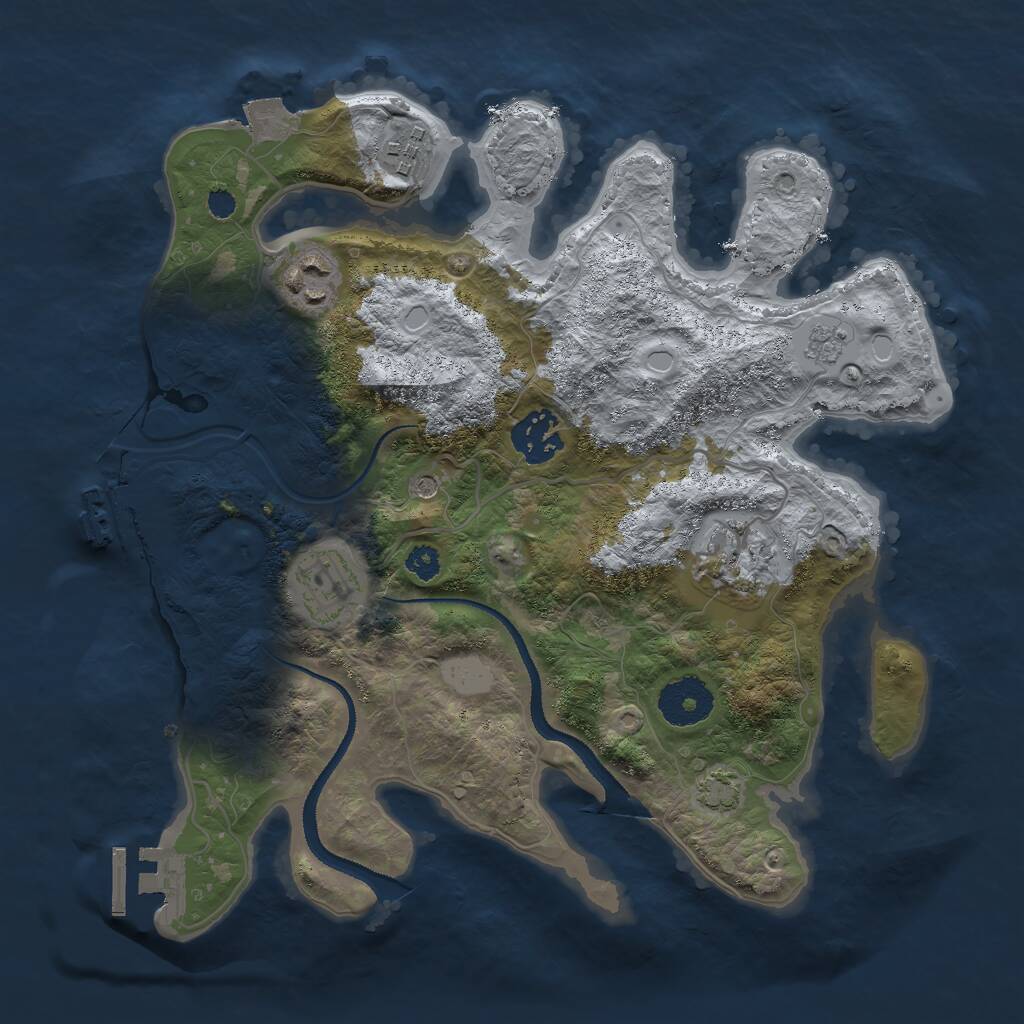 Rust Map: Procedural Map, Size: 3000, Seed: 792689205, 11 Monuments