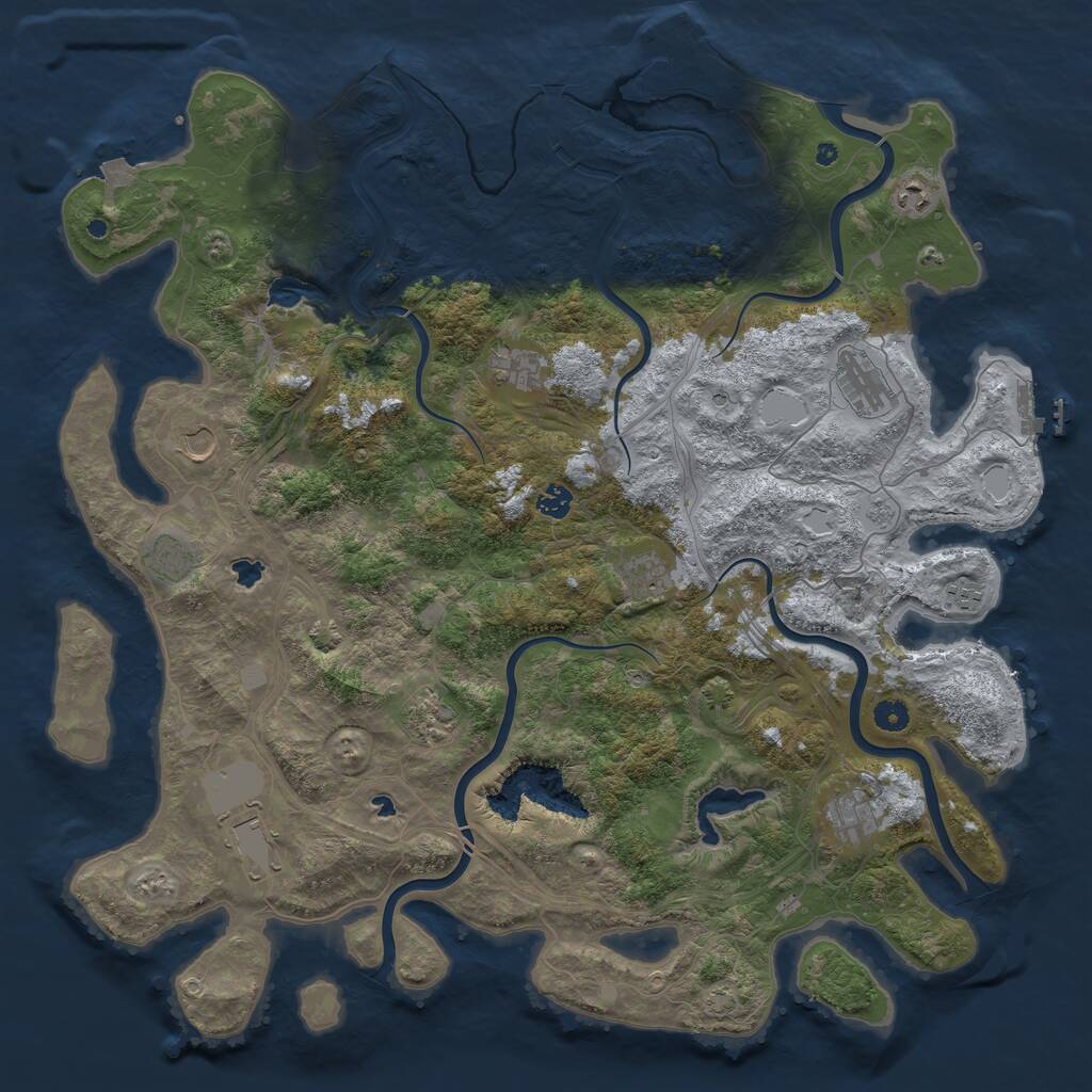 Rust Map: Procedural Map, Size: 4800, Seed: 1780993974, 17 Monuments
