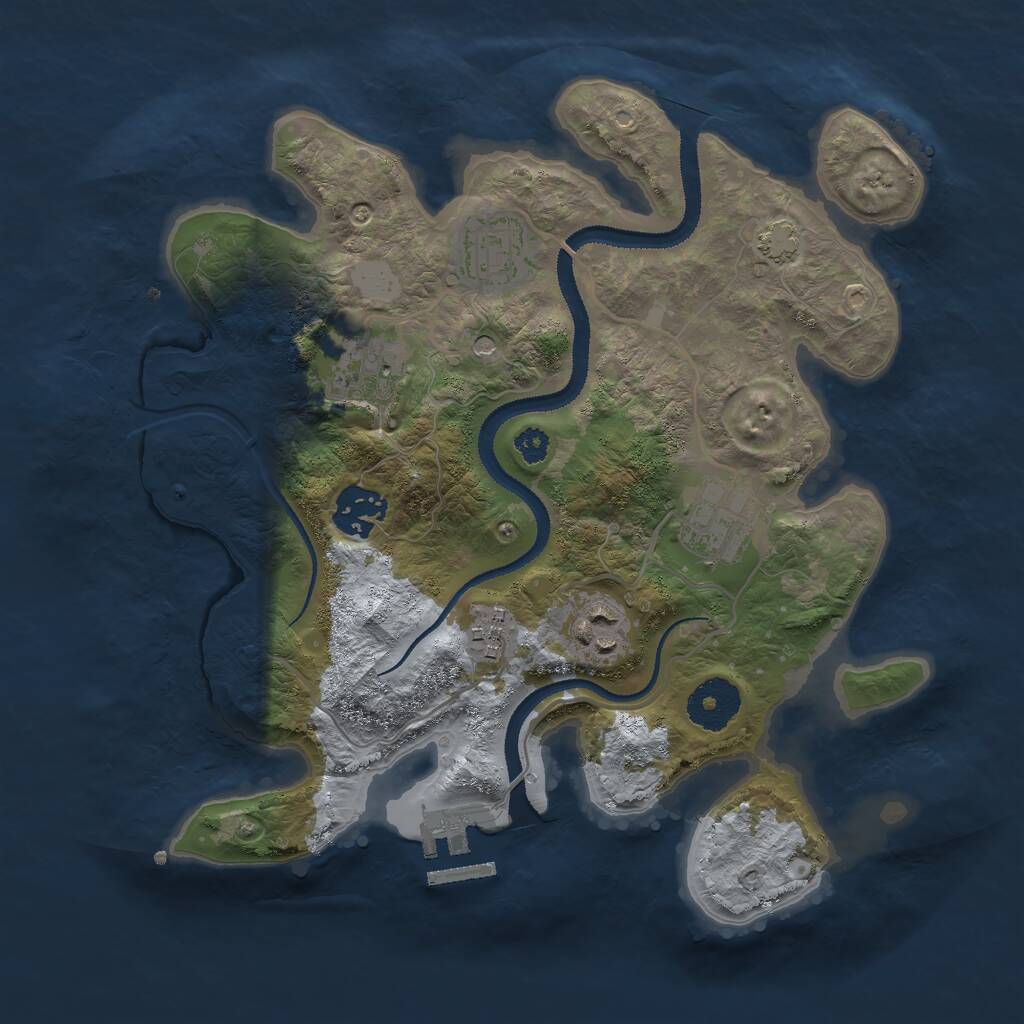 Rust Map: Procedural Map, Size: 3000, Seed: 2124063743, 10 Monuments