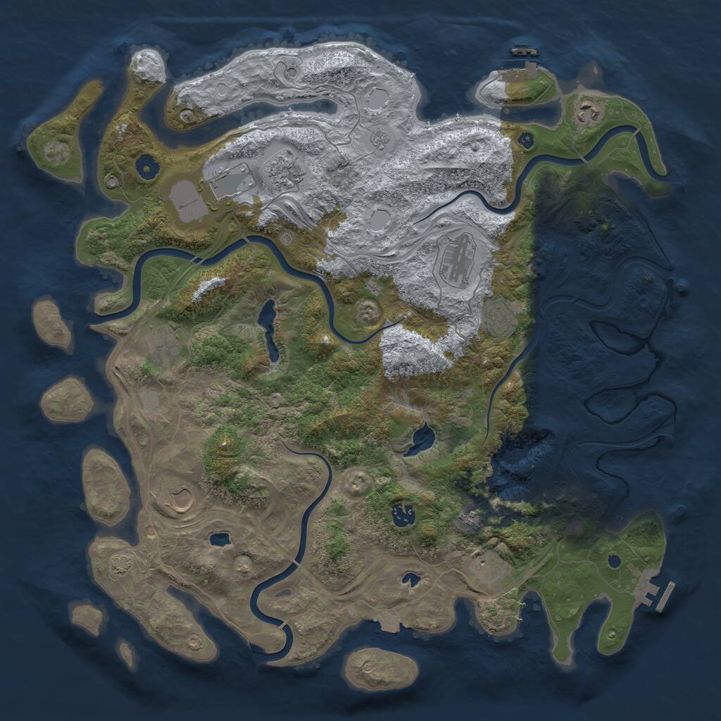 Rust Map: Procedural Map, Size: 4500, Seed: 1606237426, 16 Monuments