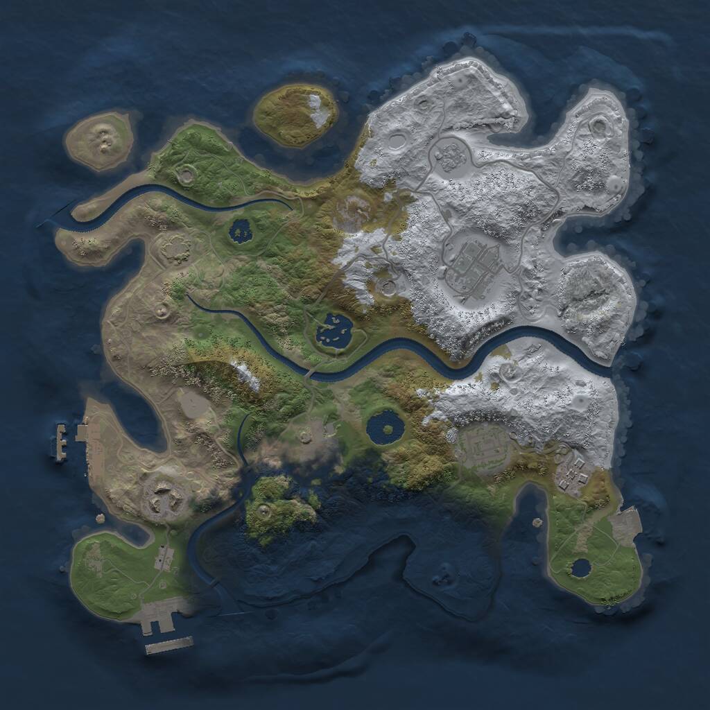 Rust Map: Procedural Map, Size: 3000, Seed: 96444193, 12 Monuments