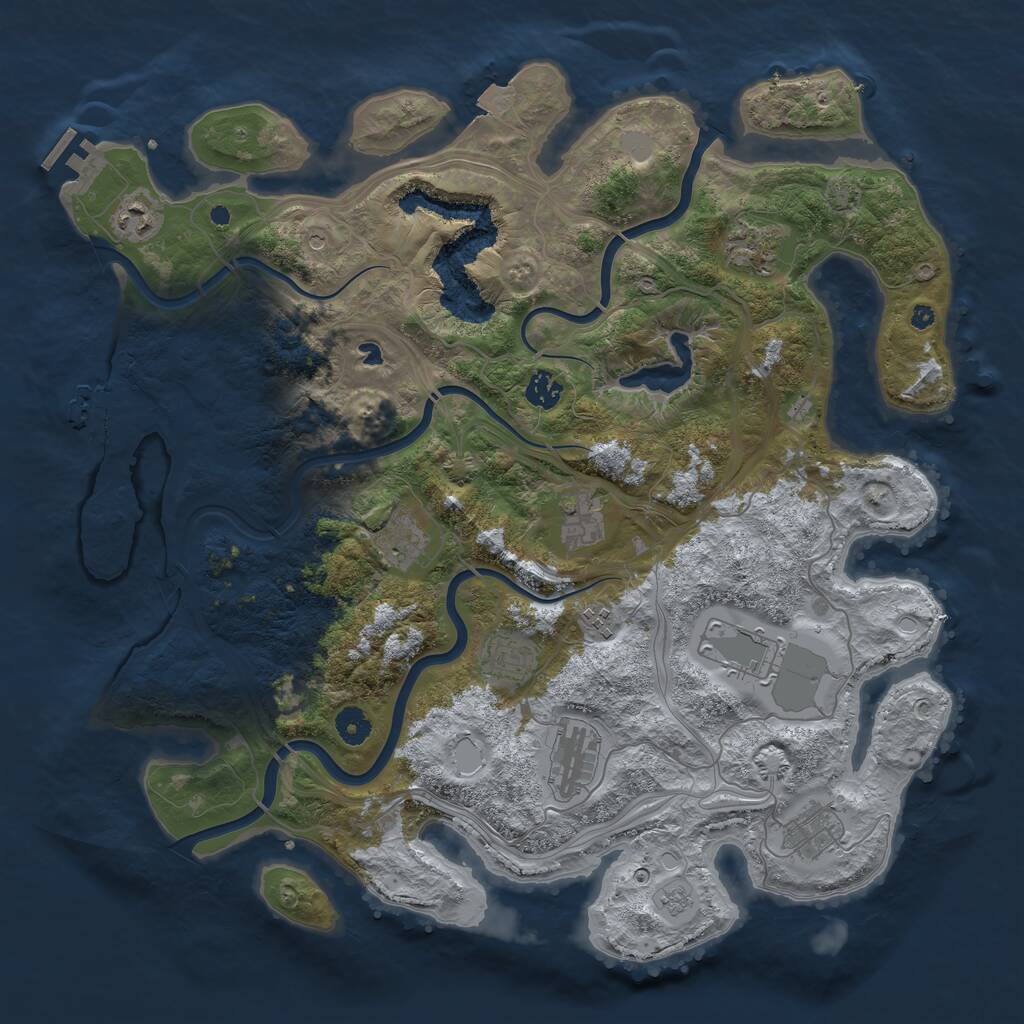 Rust Map: Procedural Map, Size: 4250, Seed: 1583, 16 Monuments