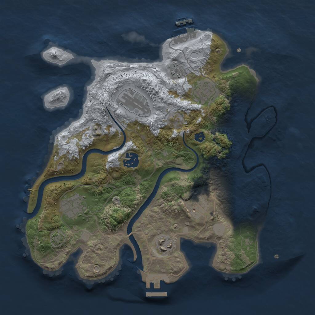 Rust Map: Procedural Map, Size: 3000, Seed: 648994406, 11 Monuments