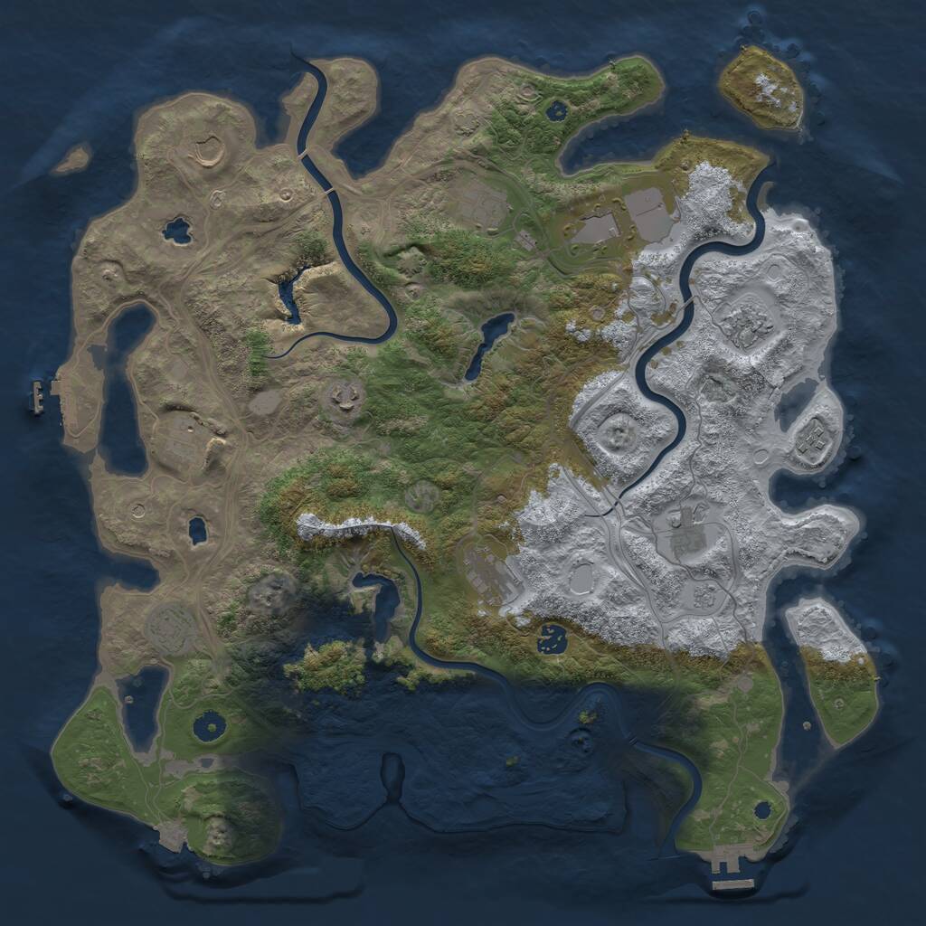 Rust Map: Procedural Map, Size: 4500, Seed: 10901, 17 Monuments