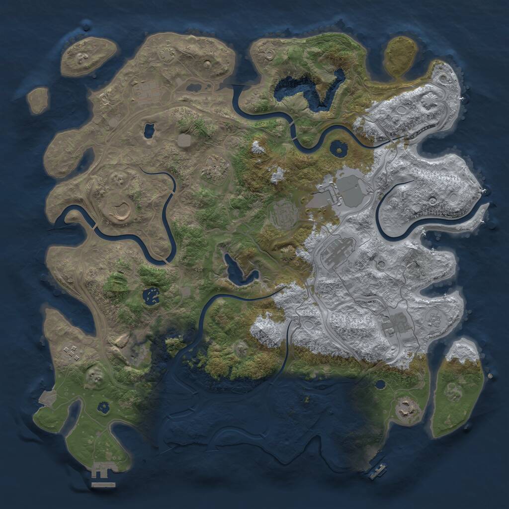 Rust Map: Procedural Map, Size: 4300, Seed: 1645088688, 17 Monuments