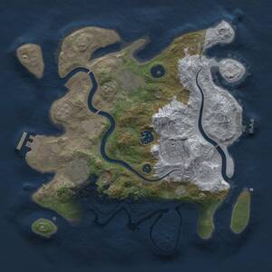 Thumbnail Rust Map: Procedural Map, Size: 3000, Seed: 772002942, 11 Monuments