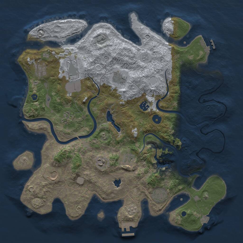 Rust Map: Procedural Map, Size: 4000, Seed: 256978834, 16 Monuments