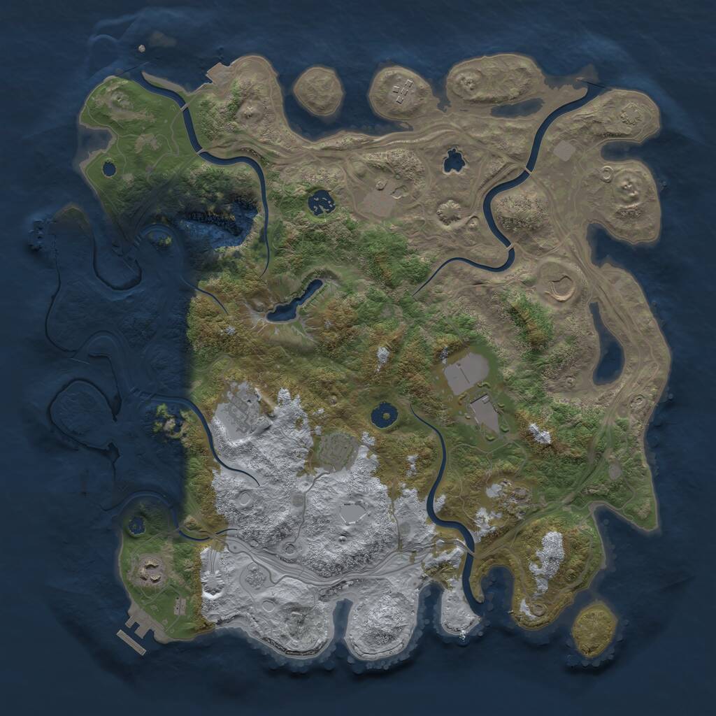 Rust Map: Procedural Map, Size: 4250, Seed: 98765, 15 Monuments
