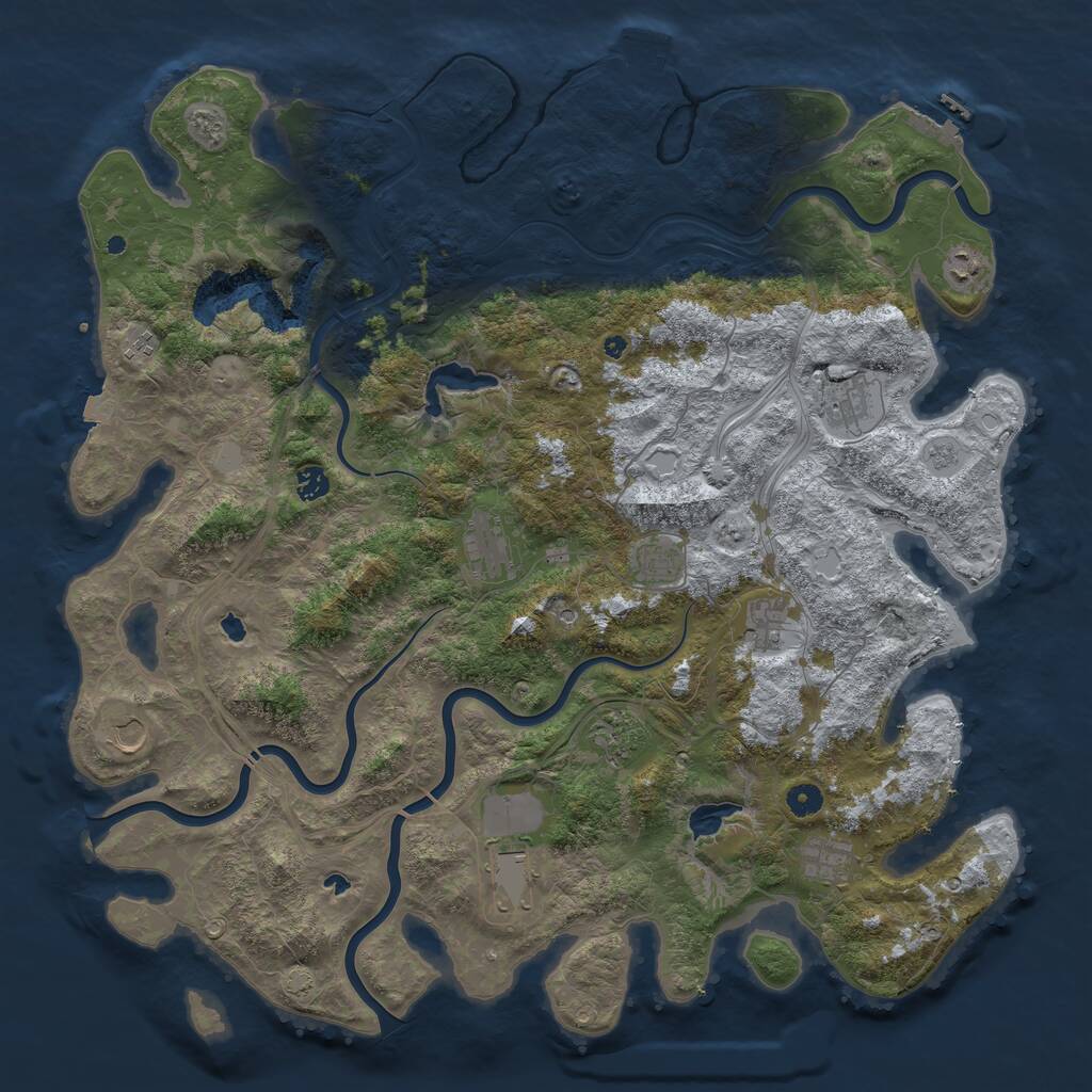 Rust Map: Procedural Map, Size: 4800, Seed: 586056152, 17 Monuments